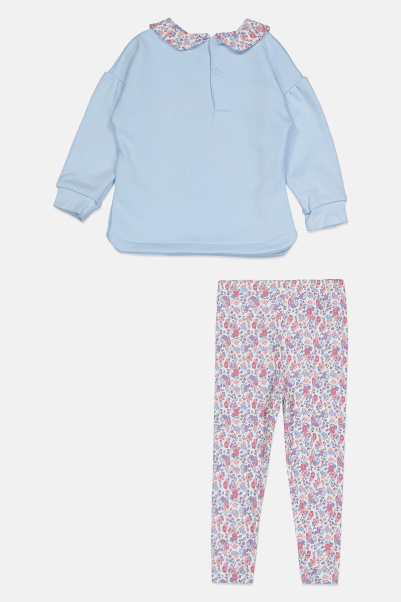 Lily & Jack Toddlers Girl 2 Pieces Graphic Print Sweatshirt With Pants Set, Multicolor - Image 2
